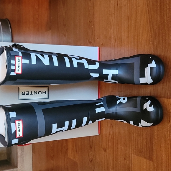 HUNTER Tall Exploded Logo Rain Boot Size 8 - Picture 2 of 11